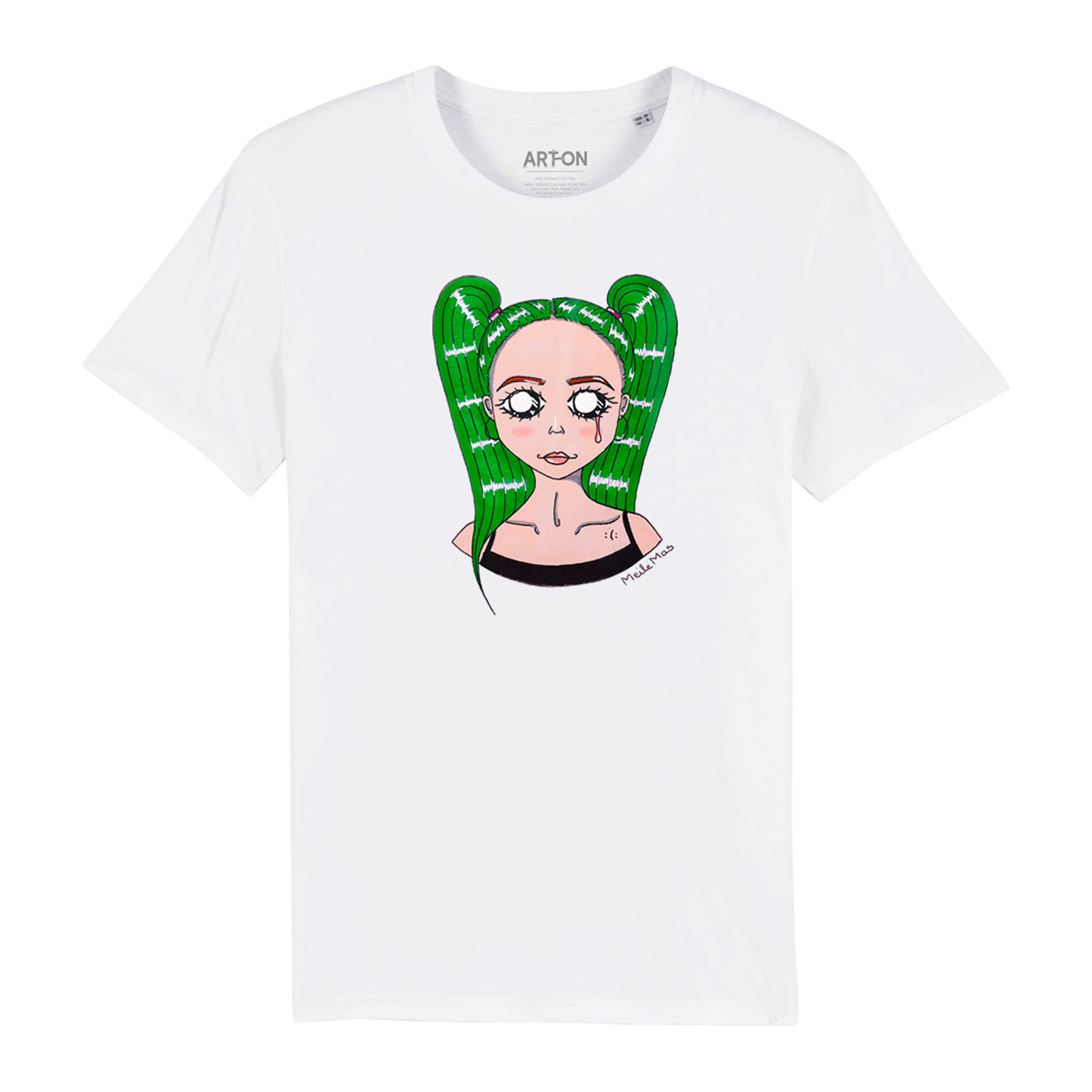 green_hair_girl_marskineliai_balti